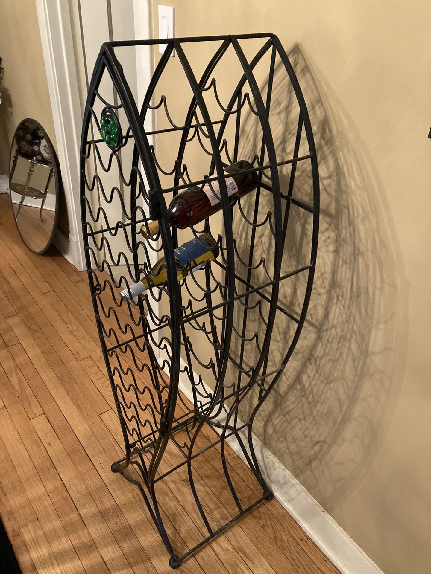 54”x17”x14” Fish Shaped Metal Wine Rack