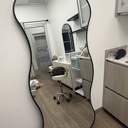 Black Curved Full Body Mirror