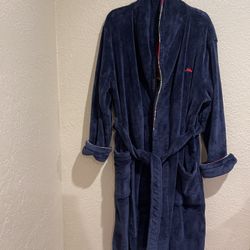 Tommy Bahama Robe Mens S/M -P/M Blue Long Sleeve Sleepwear Embroidered Logo
