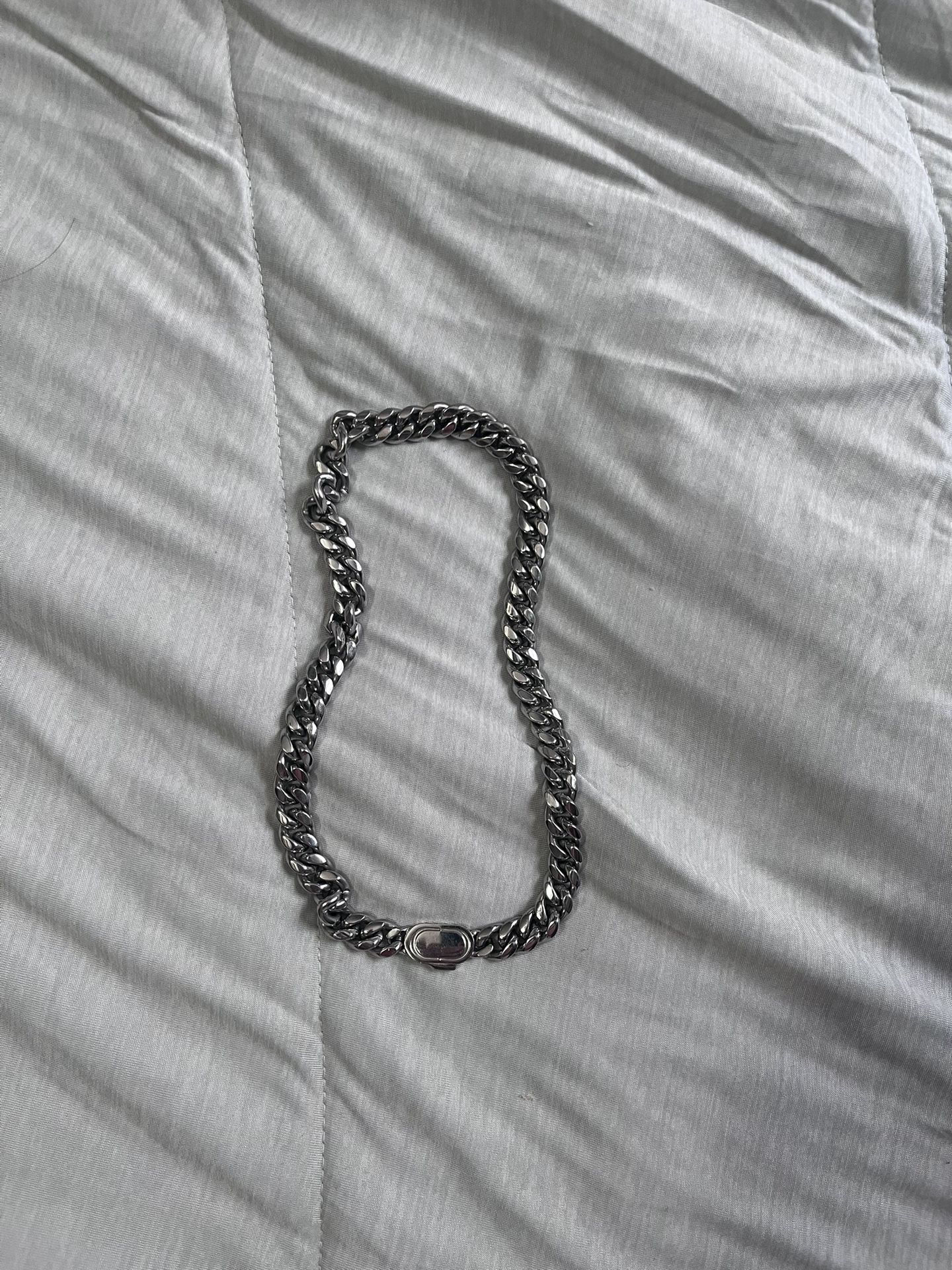 Cuban Chain Silver Stainless Steel 12mm