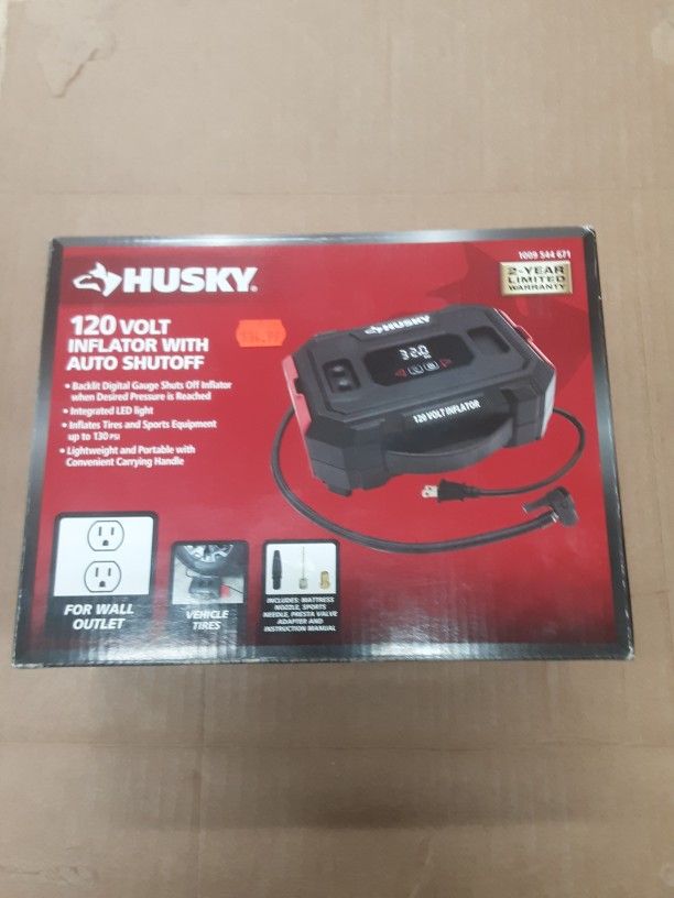 Husky
120-Volt Inflator
With Automatic Shutoff