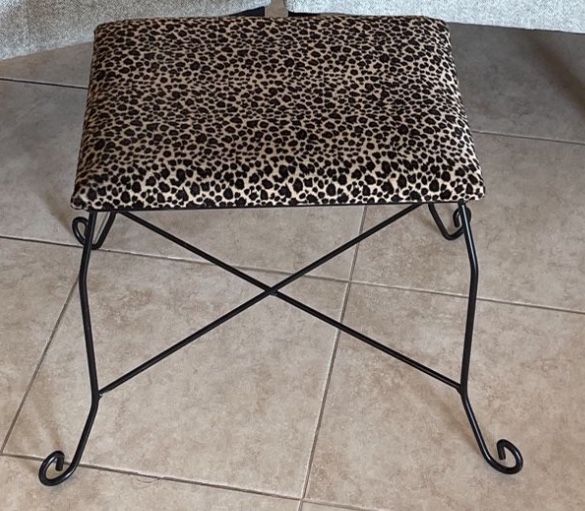 Animal Print Ottoman Or Seat For Vanity
