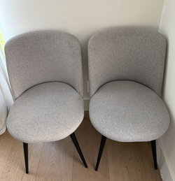 Set of 4 West Elm Gray Upholstered Dining Chairs