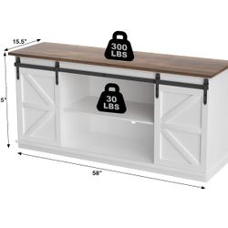 65 Inch TV, Entertainment Center with Storage -new