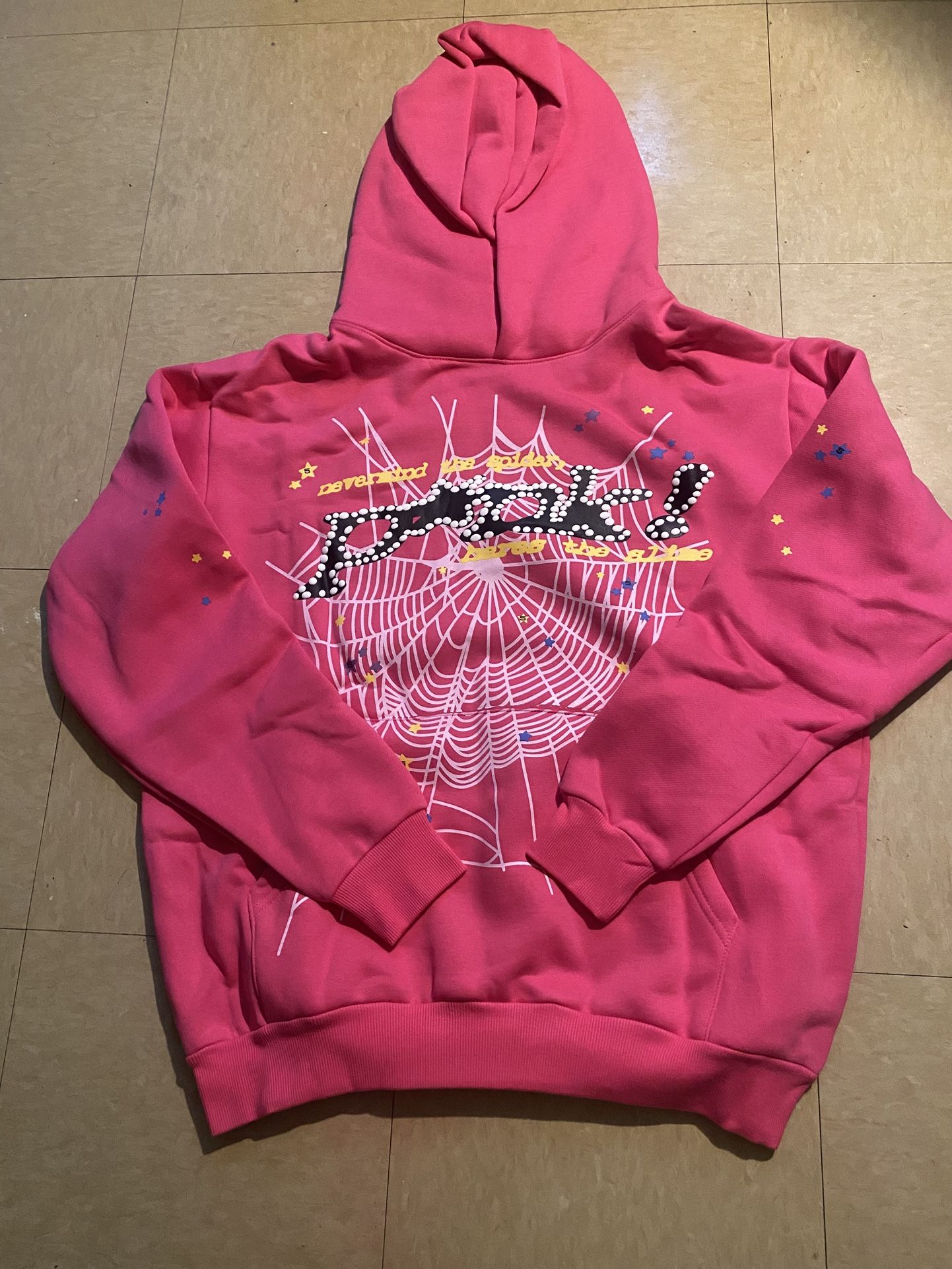 Pink SP5DER Web Hoodie β Brand New Size M