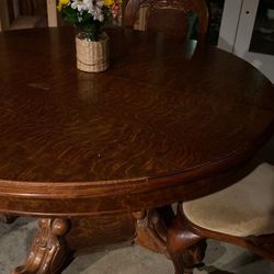 Solid Pulaski Round Oval Oak Table And 5 Chairs