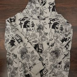 Heaven grey zip up hoodie Size M