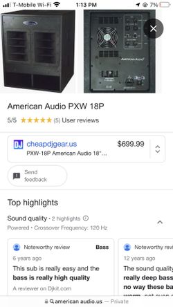 Subwoofer American Audio 