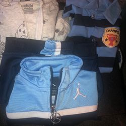 Baby Boy 3 Pc Bundle 2 Jackets 1 Onesie Size 6-9 Mon