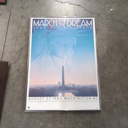 Marcellino March for the Dream Commemorative Poster in Metal Frame