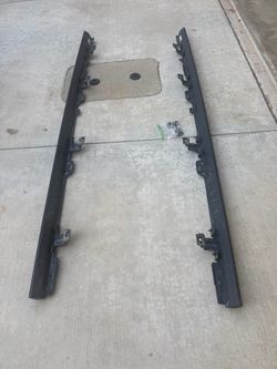 Pair Black Jeep Gladiator Steel Rock Rails with Hardware