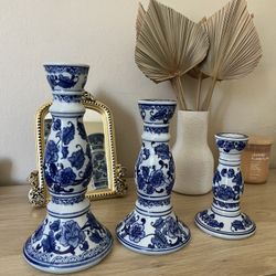 Blue and White Porcelain Ceramic House Candle Holder (read Description Box) 