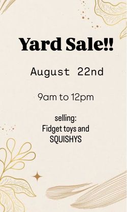 Yard Sale August  22