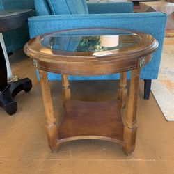 Wood And Glass Side table