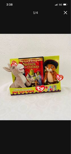 Shrek the Third DVD Gift Pack Plush Ty Beanie Babies