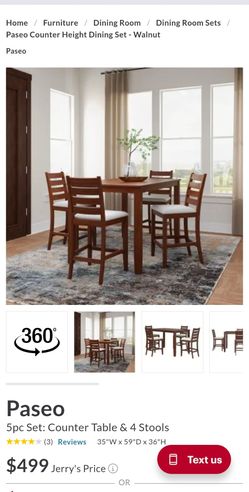 Paseo Counter Height Dining set