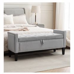 Ottoman Bench - new In Box - Light Grey