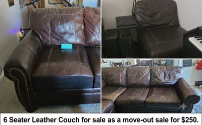 5 to 6 seater leather couch for sale