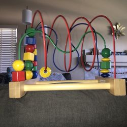 IKEA Wooden Bead Maze Rollercoaster Activity Learning Baby Toddler Toy 10x11x12