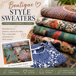 Boutique style cotton wool sweaters for fall. Brand new several styles to choose from.