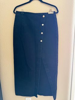 Black denim skirt