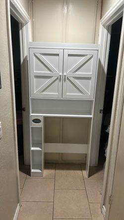 Over the toilet storage cabinet white