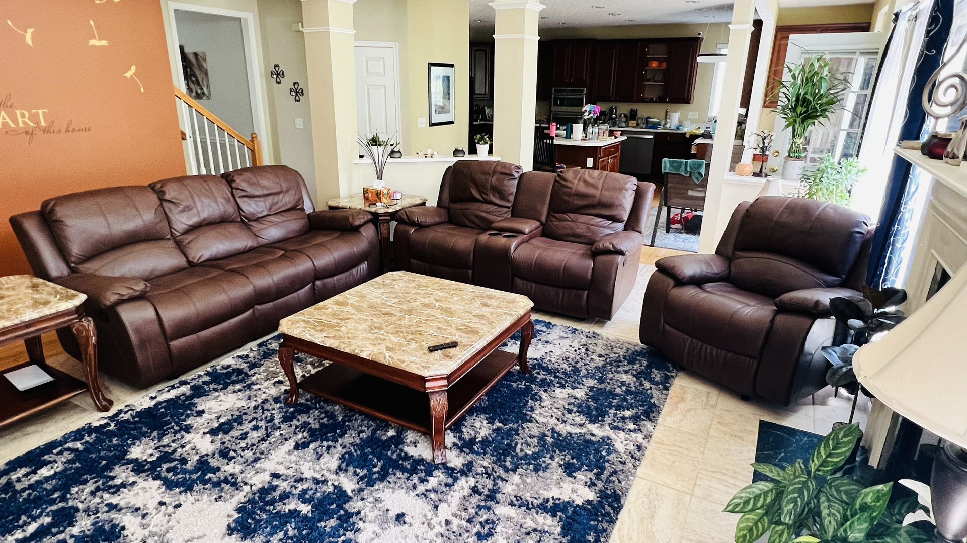 3-piece reclining living room set- sofa, loveseat, rocking chair- Each Piece Can be Sold Separately!! 