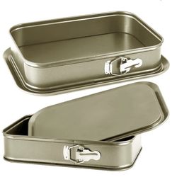 (303030-29) Kenond 1 Large Springform Cake Pan, 14 x 11-Inch Rectangle Cheesecake Pan, Tiramisu Bakeware with 50Pcs Wax Paper, 5Pcs Spatula Set, Non-S