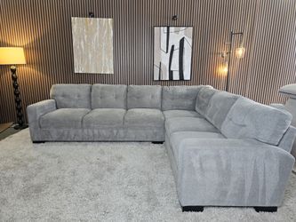 Annadale L Shape Gray Sectional with Built-in Cushions