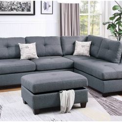 3 PC SECSIONAL SOFA  BLUE GREY NEW IN BOX ☎️ 1714586,2564 