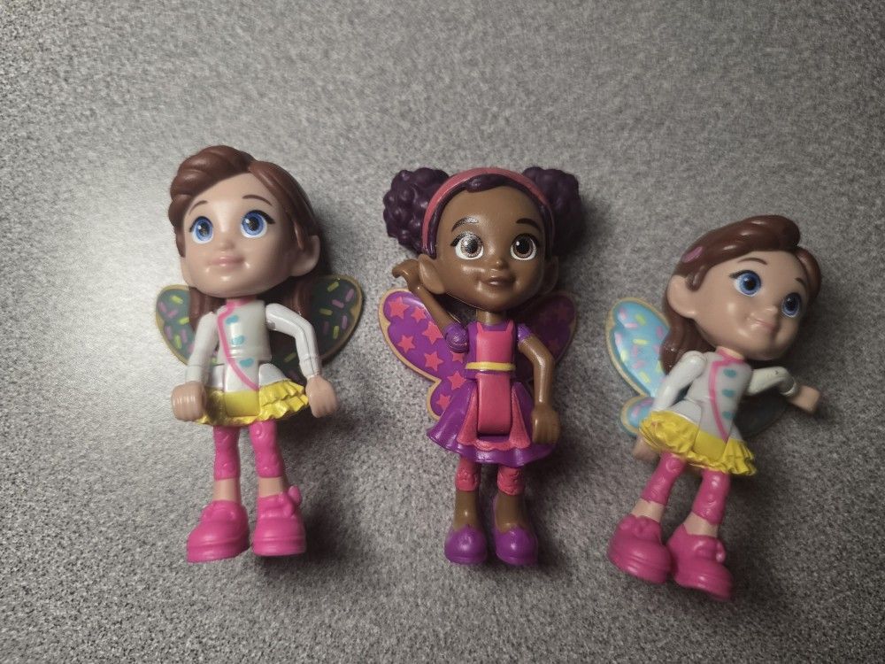 Butterbean's Cafe 3" Poseable Doll, Lot Of 3