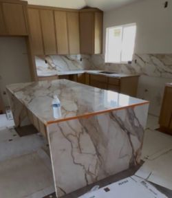 Custom Porcelain waterfall Island -Double sided/Any Color/Stone