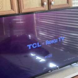 TCL 48” 4K LED Smart TV - Roku & remote control