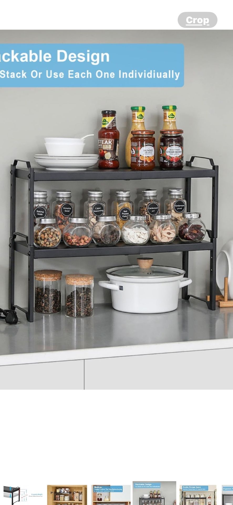 2 Metal Stackable Organizer Shelves