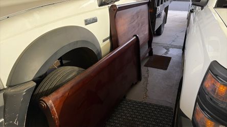 California king mattress with wood foot n headboards!