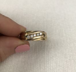 Men’s 14K Gold Diamond Wedding Ring SIZE 12