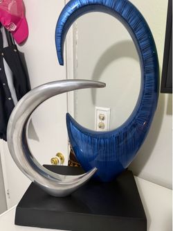 Silver and blue