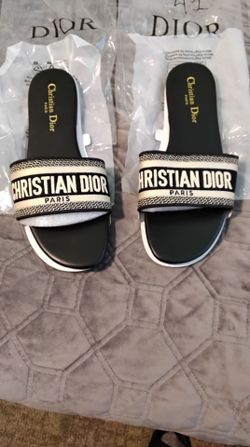Christian Dior Dway Canvas Slides size 11 size 42 designer brand new