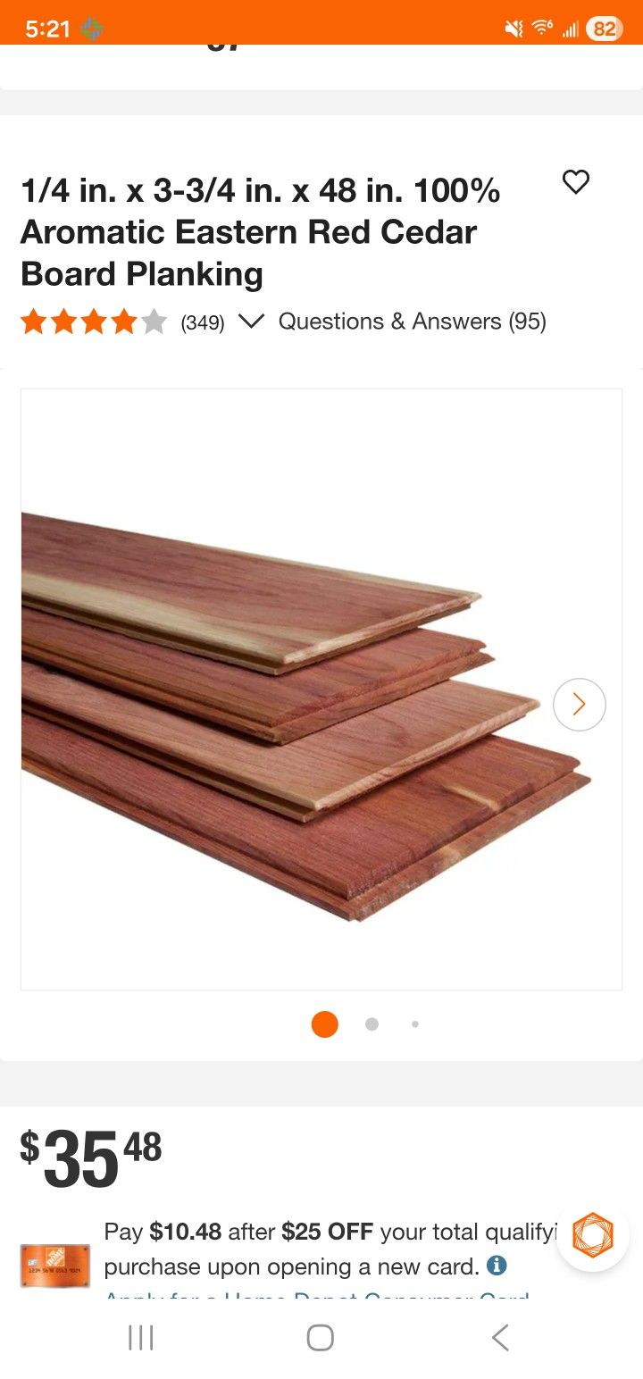 Aromatic Eastern Red Cedar Board Planking