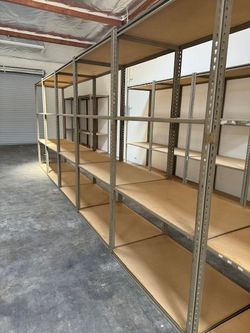 Garage Industrial Shelving 48 in W x 30 in D Used Heavy Duty Storage Shed Organization Racks Stronger Than Homedepot Lowes Costco Delivery Available
