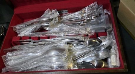DANSK DESIGNS 111 PIECE FLATWARE SILVERWARE SET /LAUFFER & VINTAGE KALMAR