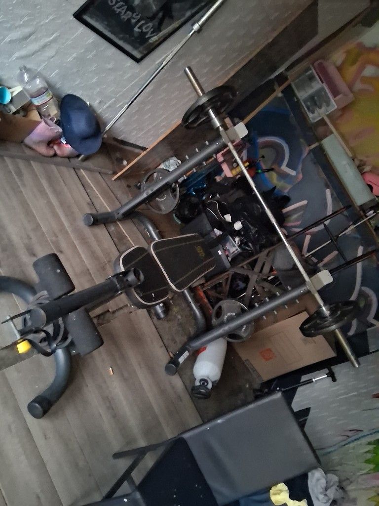 Bench Set With WeightS N Smaller Bar