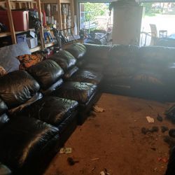 Italian Leather Wrap Couch 