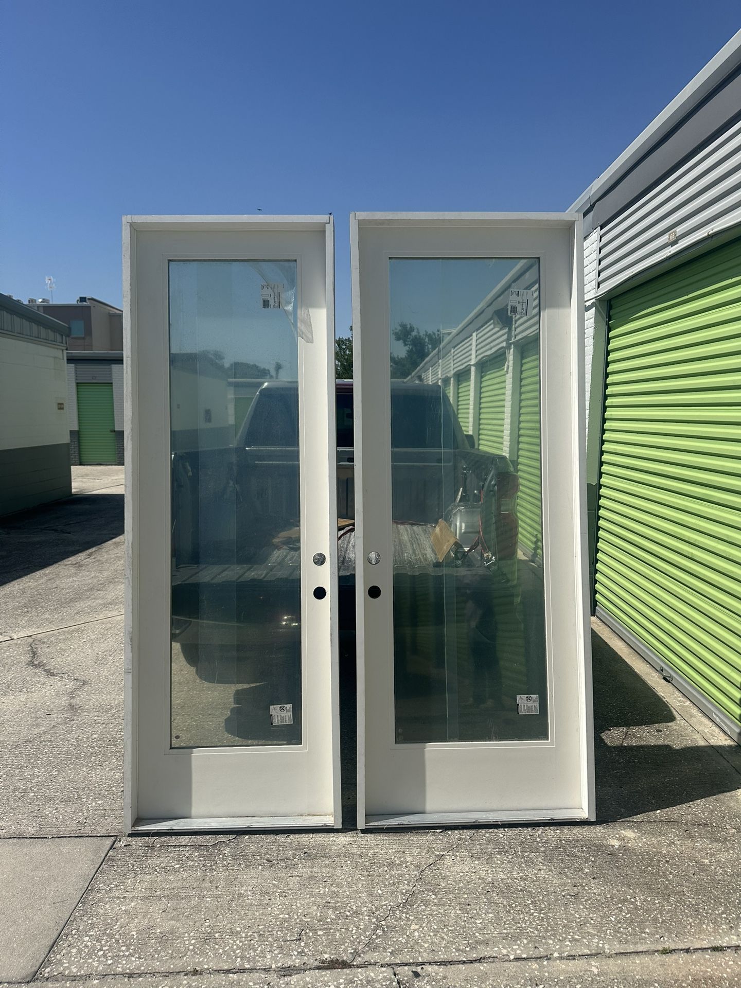 Exterior 8ft Full Glass Door With Frame 32x96 36x96