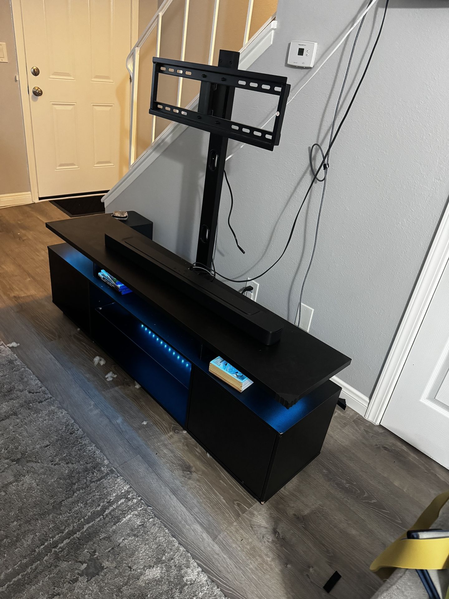 Adjustable TV Stand for TVs up to 70" with 2 Storage Cabinets and RGB LED Lights