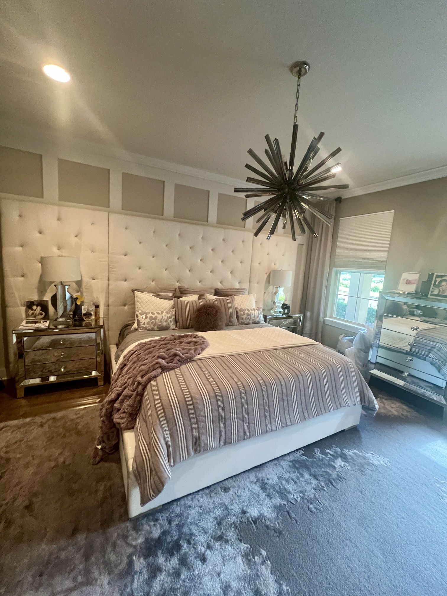 King sized glam bedroom set