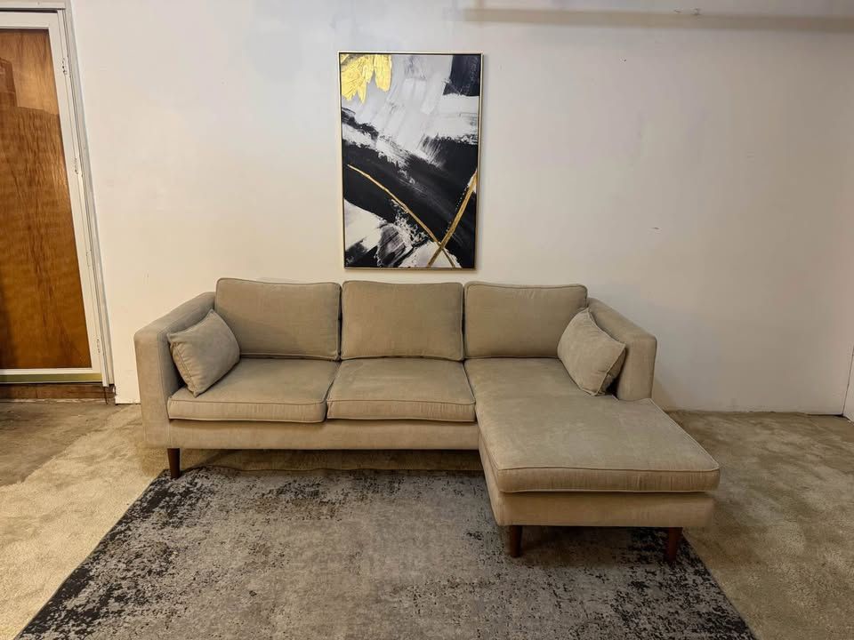 Beige 3-Seater Sectional Sofa