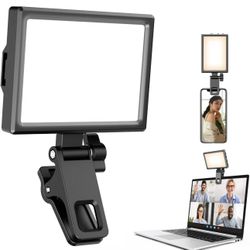 Aureday Rechargeable Selfie Light, Clip-on LED Ring Light for Phone, Laptop, Tablet and Computer, Portable Phone Light for Selfie/Video Conference/Zoo