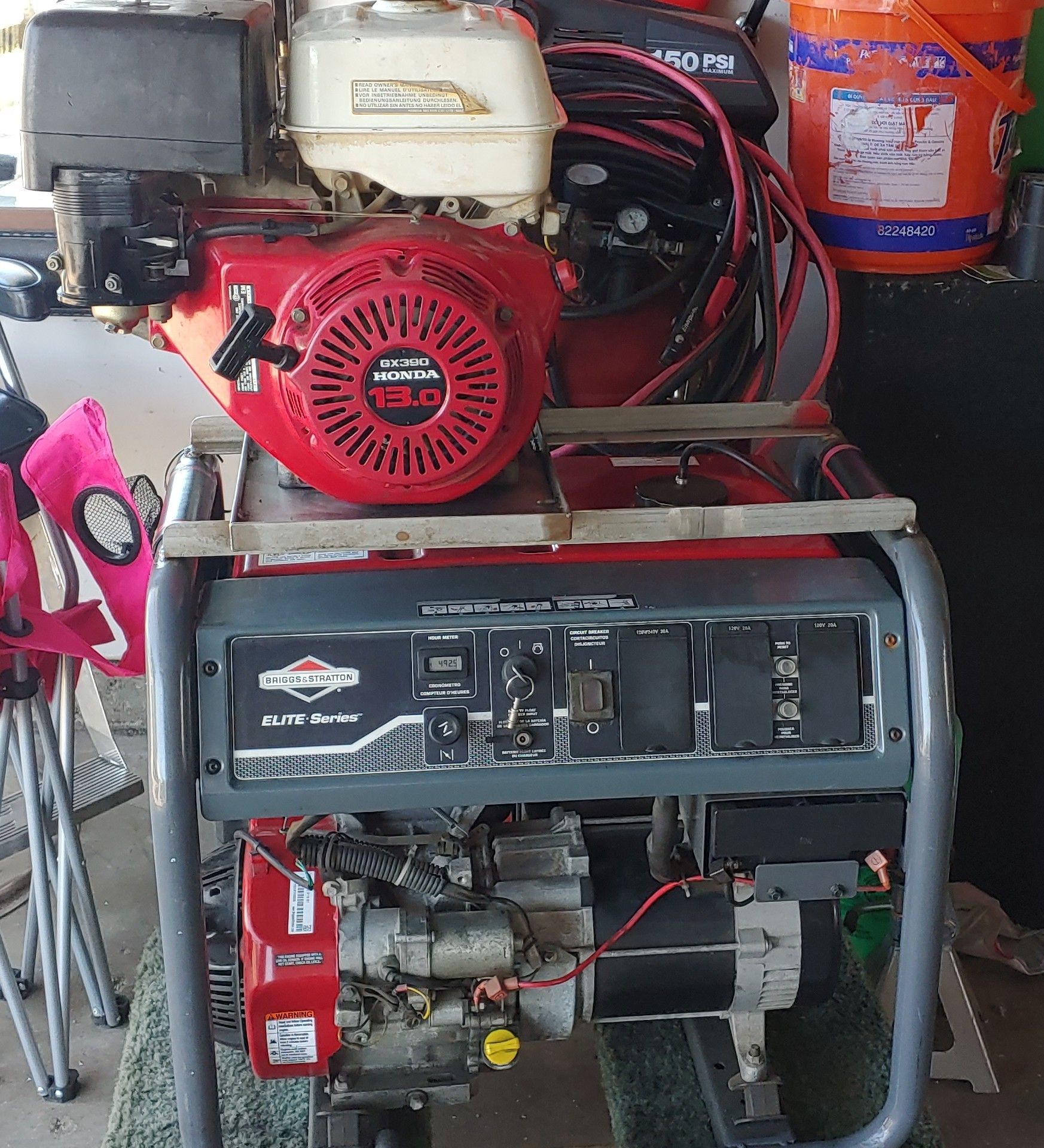 Pressure washer, generator