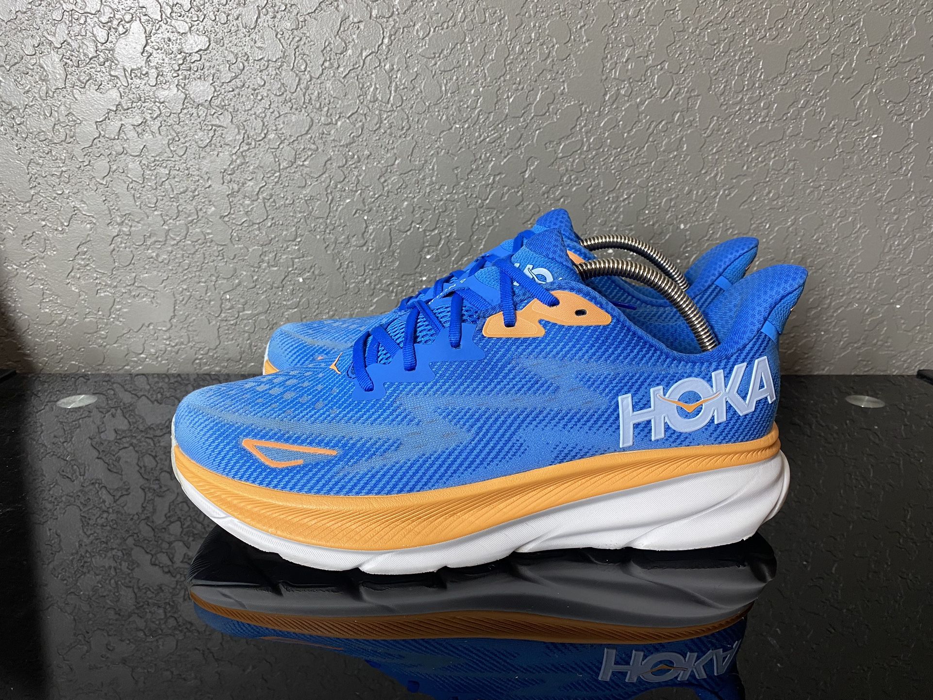 Hoka Clifton 9 Mens Running Shoes Blue Orange 1127895 CSAA Size 12 D Hoka Clifton 9 - Coastal Sky - All Aboard – Fit2Run main image 4